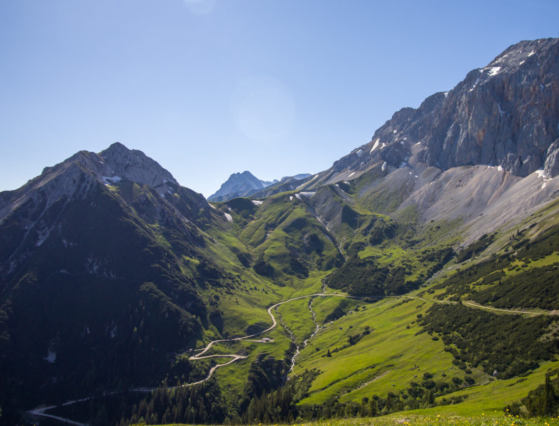 Aussicht auf dem Weg zur Rotmoosalm